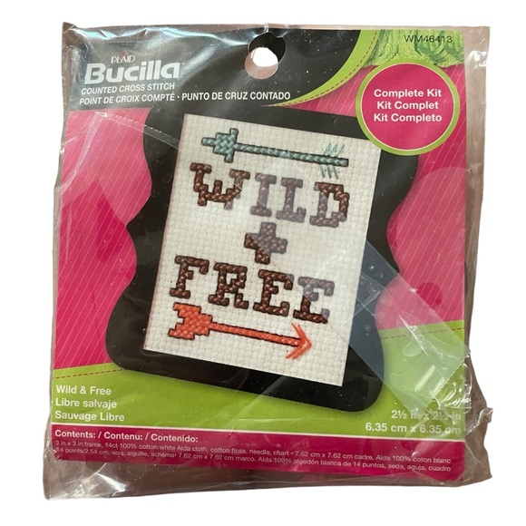 Two BUCILLA Counted Cross Stitch Frame Kits Wild + Free AND Flower Owl - Picture 2 of 9